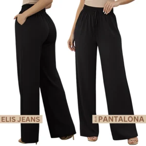 Calça Pantalona Feminina Cintura Alta com Bolso Tecido Duna